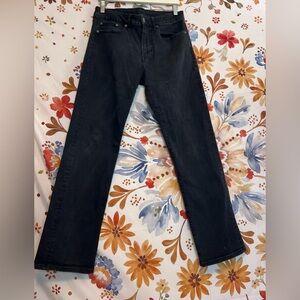 American Eagle 30x30 Black Distressed Next Level Stretch Slim Straight Jeans